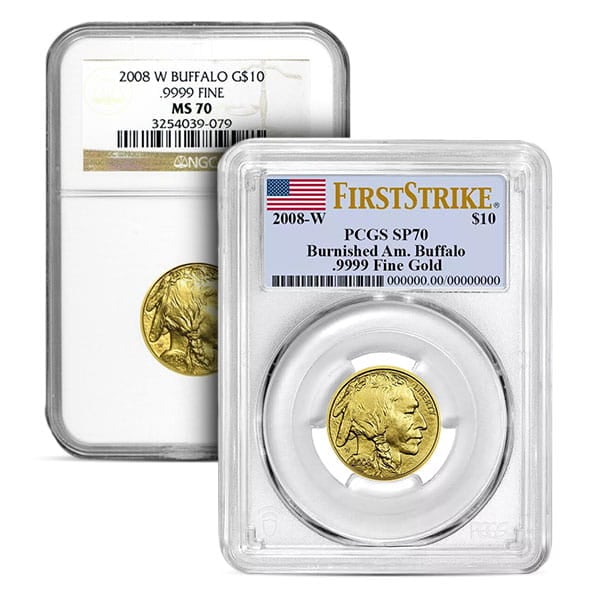2008 MS70 Graded American Buffalo - 1/4 Troy Ounce .9999 Pure Gold (PCGS / NGC)