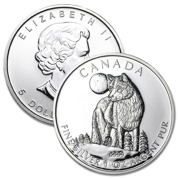 2011 RCM Silver Wolf, Wildlife Series - 1 Troy Oz, .9999 Silver