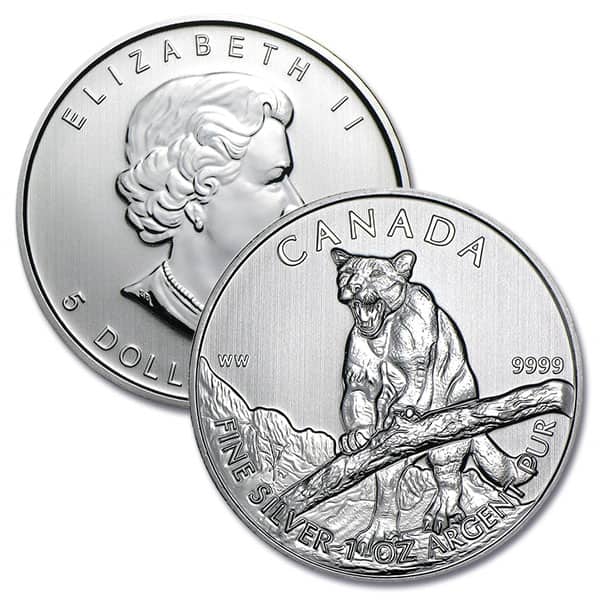 2012 RCM Silver Cougar, Wildlife Series - 1 Troy Oz, .9999 Silver