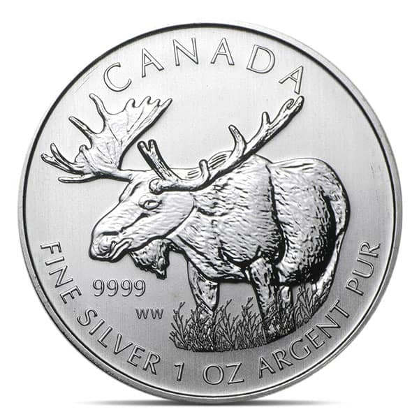 2012 RCM Silver Moose, Wildlife Series - 1 Troy Oz, .9999 Silver