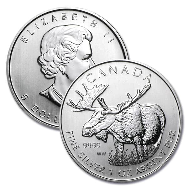 2012 RCM Silver Moose, Wildlife Series - 1 Troy Oz, .9999 Silver