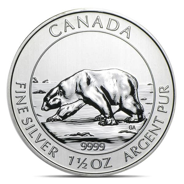 2013 RCM Polar Bear - 1-1/2 Troy Oz .9999 Pure Silver