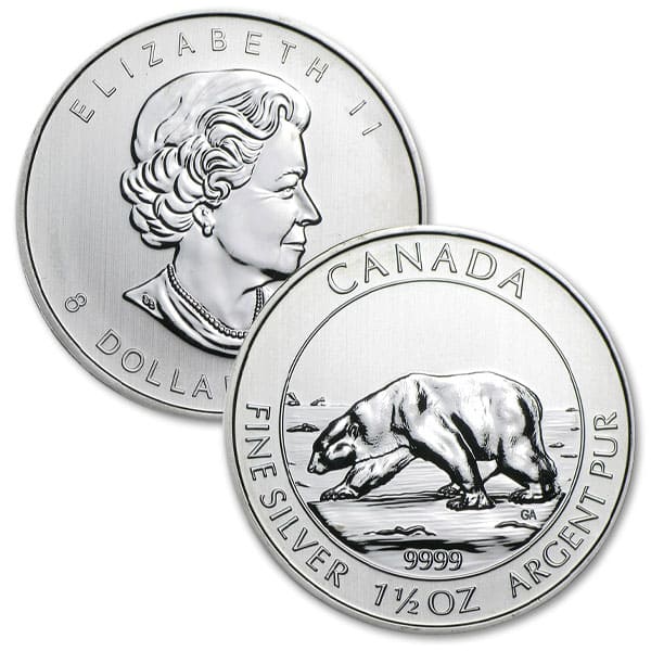 2013 RCM Polar Bear - 1-1/2 Troy Oz .9999 Pure Silver