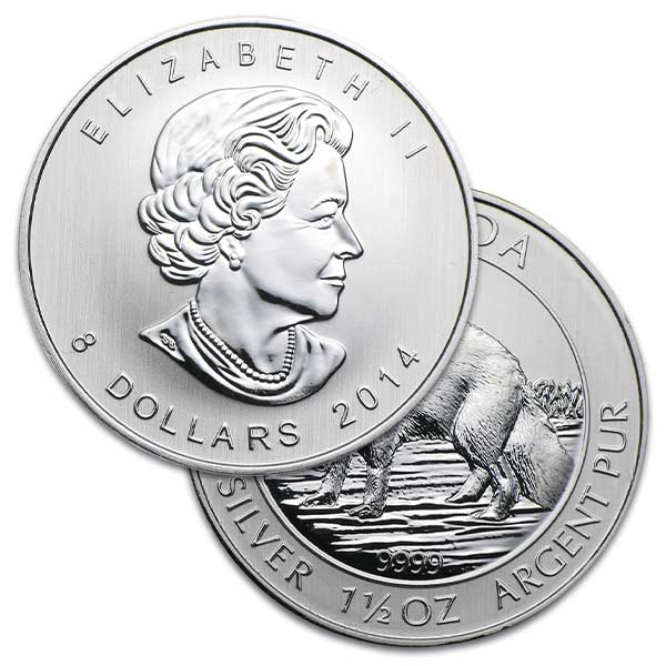 2014 RCM Arctic Fox - 1-1/2 Troy Oz .9999 Pure Silver