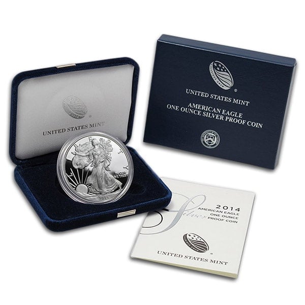 2014 Proof Silver American Eagle - 1 Troy Oz .999 Pure