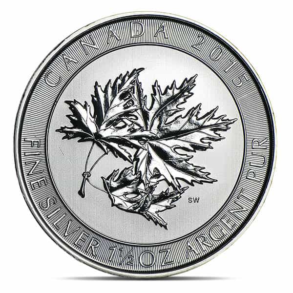 RCM SuperLeaf - 1-1/2 Troy Oz .9999 Pure Silver
