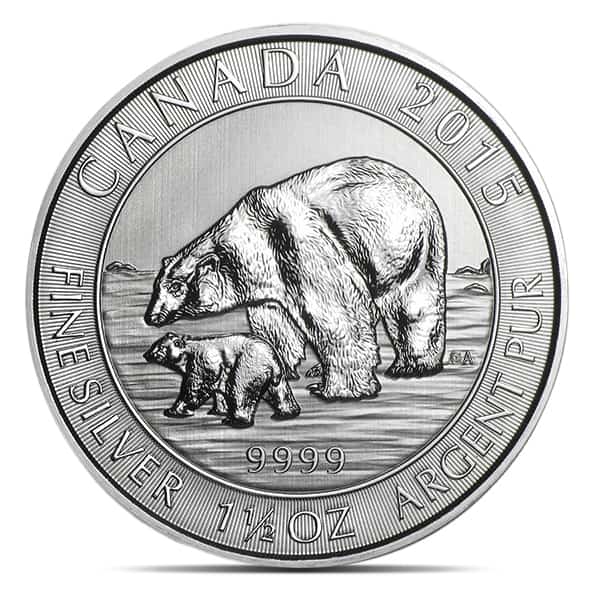 2015 RCM Polar Bear - 1-1/2 Troy Oz .9999 Pure Silver