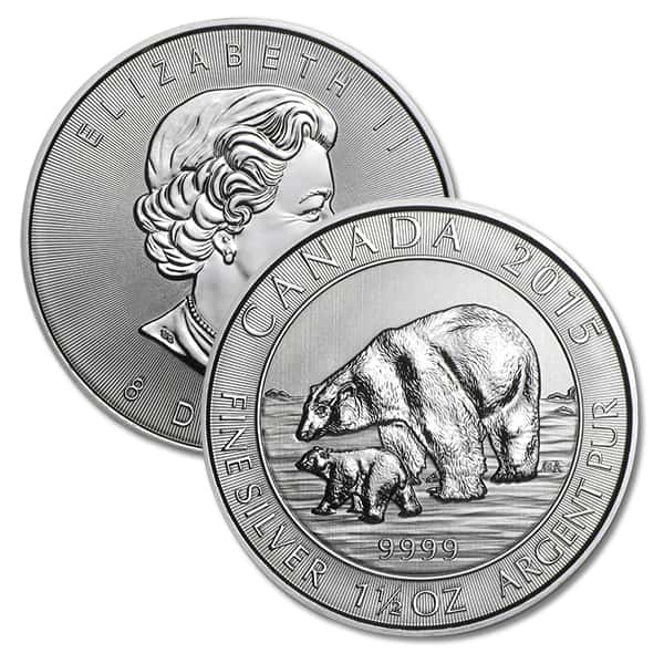 2015 RCM Polar Bear - 1-1/2 Troy Oz .9999 Pure Silver