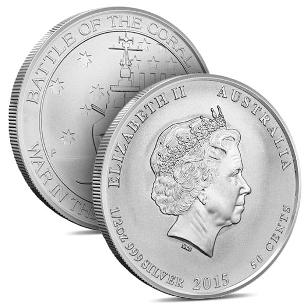 2015 1/2 Oz Perth Battle of the Coral Sea Silver Coin - .999 Pure
