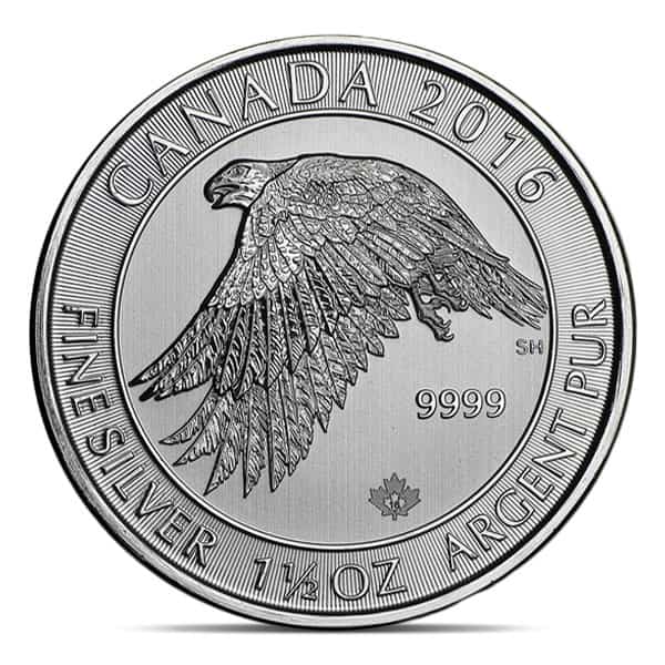 2016 RCM White Falcon - 1-1/2 Troy Oz .9999 Pure Silver