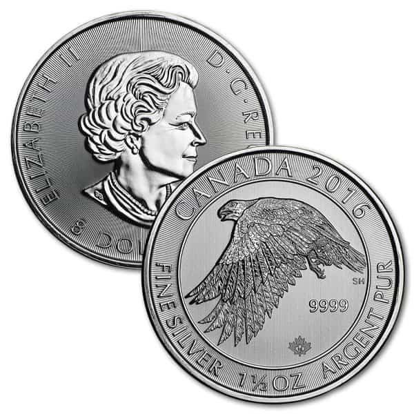 2016 RCM White Falcon - 1-1/2 Troy Oz .9999 Pure Silver