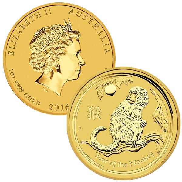 Perth Mint Lunar Series - 2016 Year of the Monkey, 1 Oz .9999 Gold