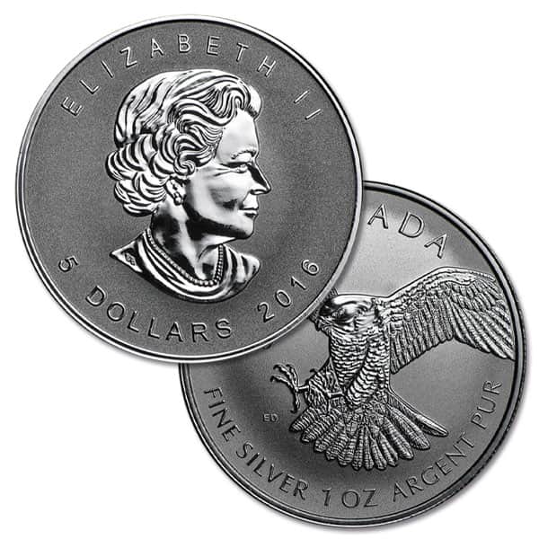 2016 Canadian Birds of Prey Series - Peregrine Falcon, 1 Oz., .9999 Silver