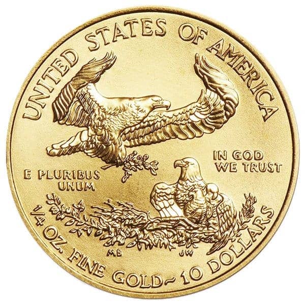 1/4 Oz American Gold Eagle Coin, Type 1 Design (Dates Our Choice)