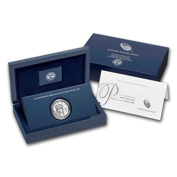 2017 20th Anniversary Proof Platinum American Eagle - 1 Troy Oz .9995 Pure