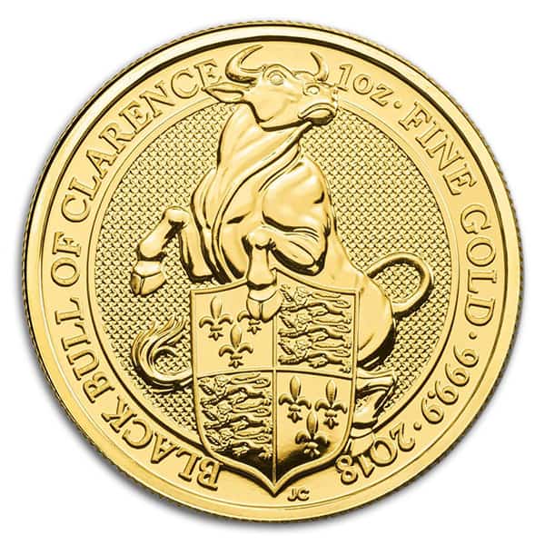 2018 Queen's Beast Black Bull - 1 oz .9999 Pure Gold