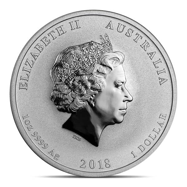 Perth Mint Lunar Series - 2018 Year of the Dog, 1 Oz .9999 Silver