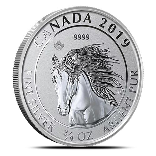Royal Canadian Mint Coin - 3/4 Oz .9999 Silver Reverse Proof - 2019 Wild Horse thumbnail