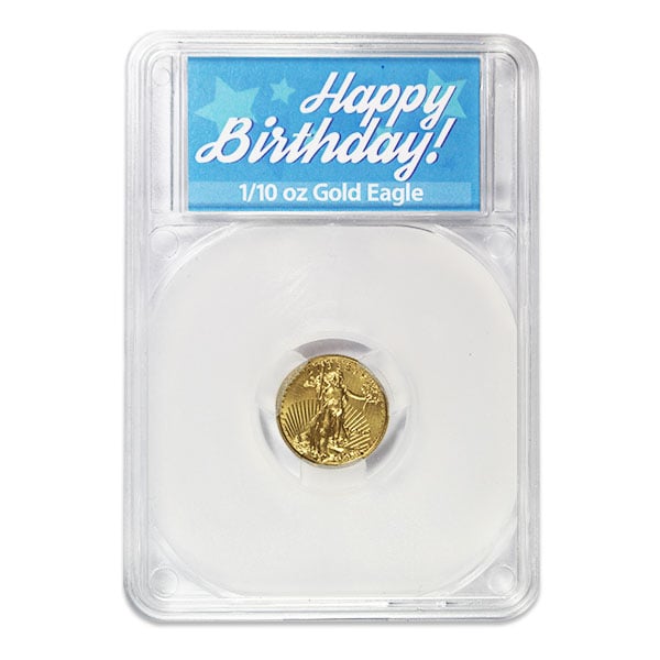 1/10th Oz Gold American Eagle - IN HAPPY BIRTHDAY CAPSULE thumbnail