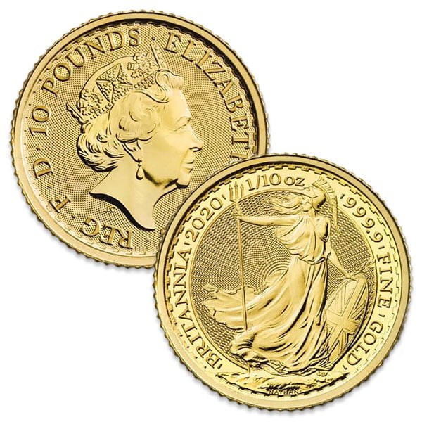 1/10th Troy Oz British Gold Britannia, .9999 Pure thumbnail