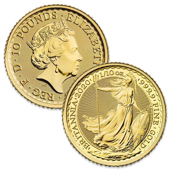 1/10th Troy Oz British Gold Britannia, .9999 Pure