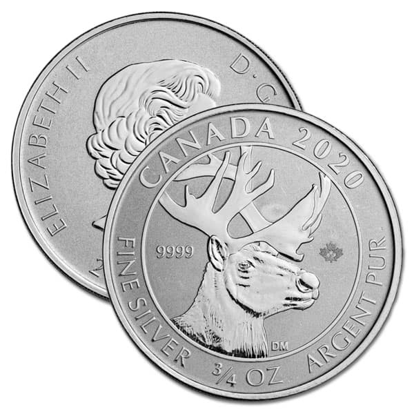 2020 3/4 Oz RCM Woodland Caribou - Reverse Proof, .9999 Silver Coin