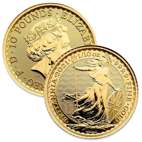 1/10th Troy Oz British Gold Britannia, .9999 Pure thumbnail
