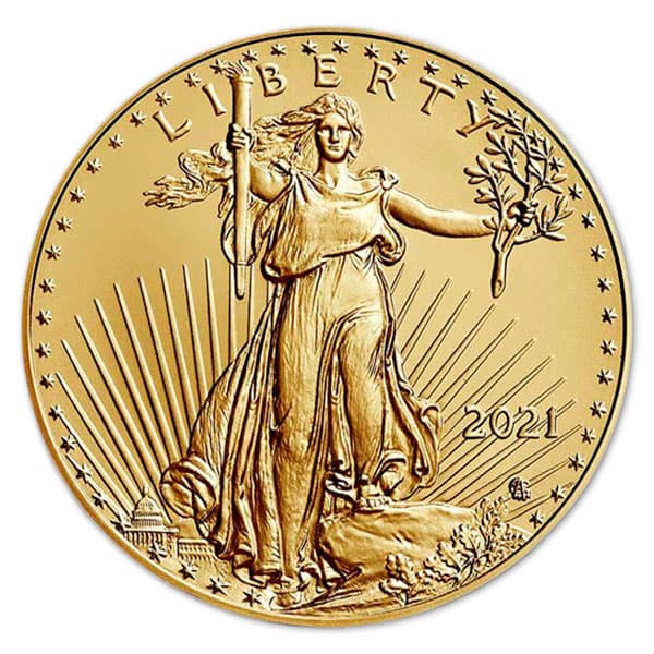 American Gold Eagle Coin 2021 Type 2 - 1 Troy Ounce