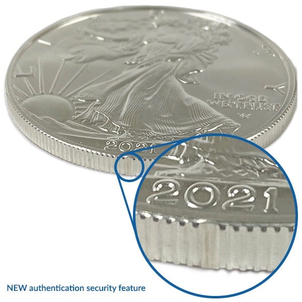 2021 Type 2 Silver American Eagle - 1 Troy Ounce, .999 Pure