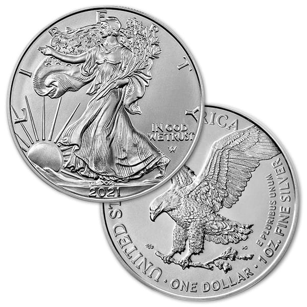 2021 Type 2 Silver American Eagle - 1 Troy Ounce, .999 Pure thumbnail