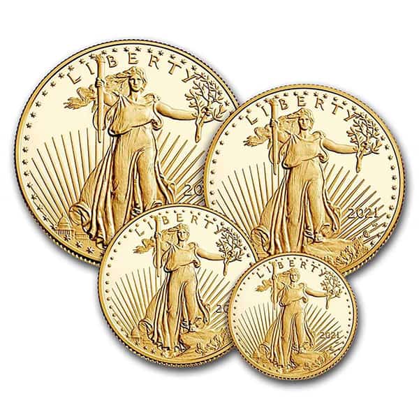 2021 Type 2 Proof Gold Eagle Set (1 oz, 1/2-oz, 1/4-oz & 1/10-oz)