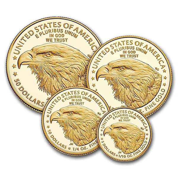 2021 Type 2 Proof Gold Eagle Set (1 oz, 1/2-oz, 1/4-oz & 1/10-oz)