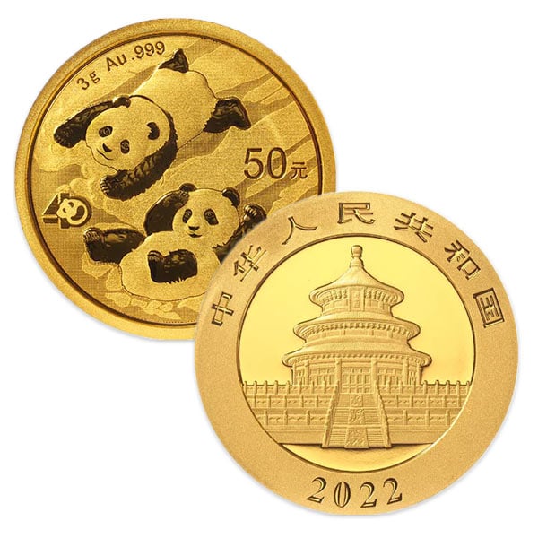 2022 Chinese Panda Gold - 3 Gram, .999 Purity thumbnail