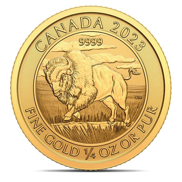 2023 RCM Bison - 1/4 Oz., .9999 Pure Gold