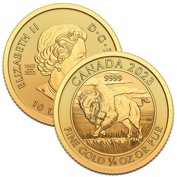 2023 RCM Bison - 1/4 Oz., .9999 Pure Gold