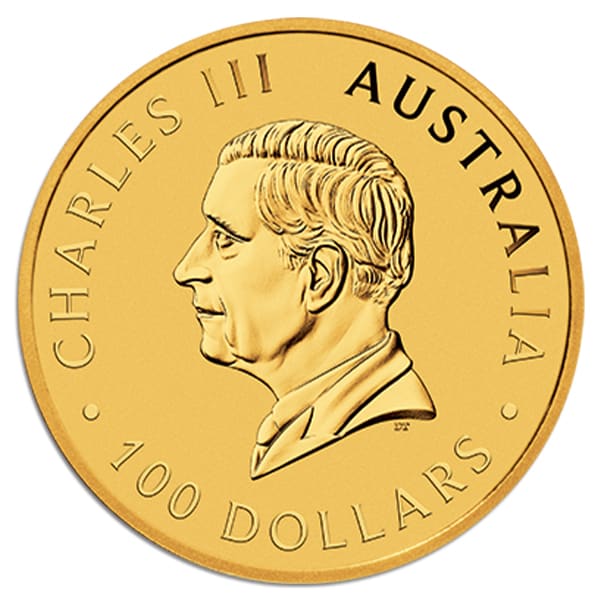 Australian Kangaroo, King Charles III - 1 Troy Oz Gold .9999 Pure