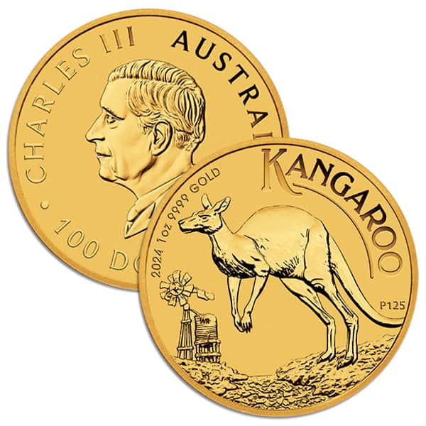 2024 Australian Kangaroo, King Charles III - 1 Troy Oz Gold .9999 Pure