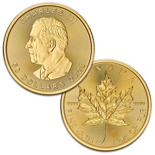 2024 Gold 1 Oz Canadian Maple Leaf Coin (King Charles III)