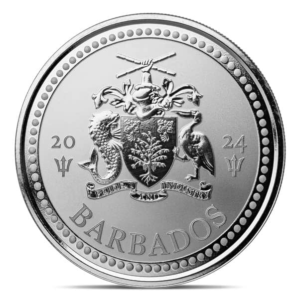2024 Silver Barbados Trident Coin - 1 Troy Ounce, .9999 Pure