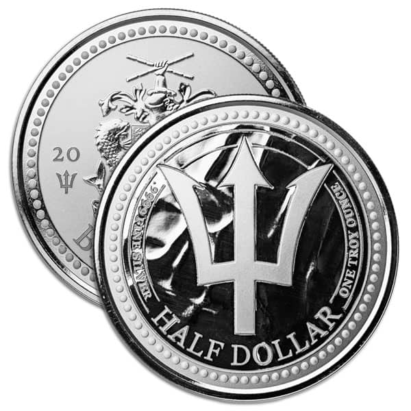 2024 Silver Barbados Trident Coin - 1 Troy Ounce, .9999 Pure