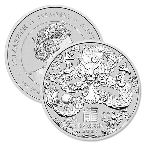 2024 1 Oz Perth Mint Lunar Dragon Silver Coin for Sale - Money Metals