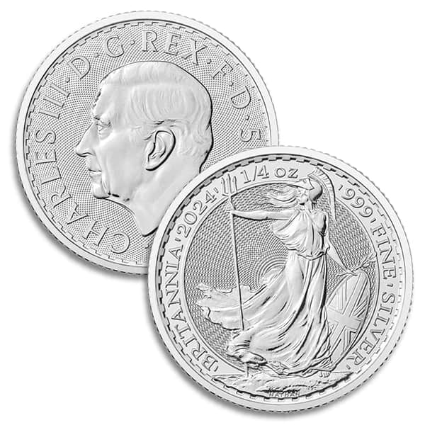 1/4 Oz British Britannia, 2024 King Charles III - .999 Pure Silver