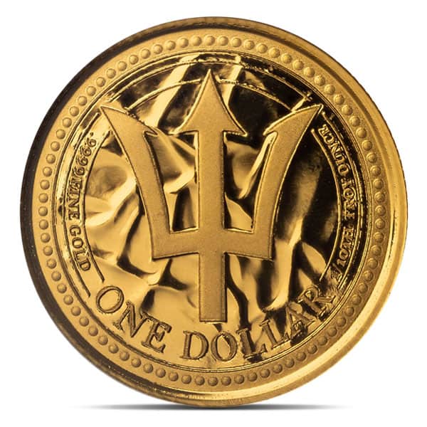 2024 Gold Barbados Trident Coin - 1/10 Troy Ounce, .9999 Pure