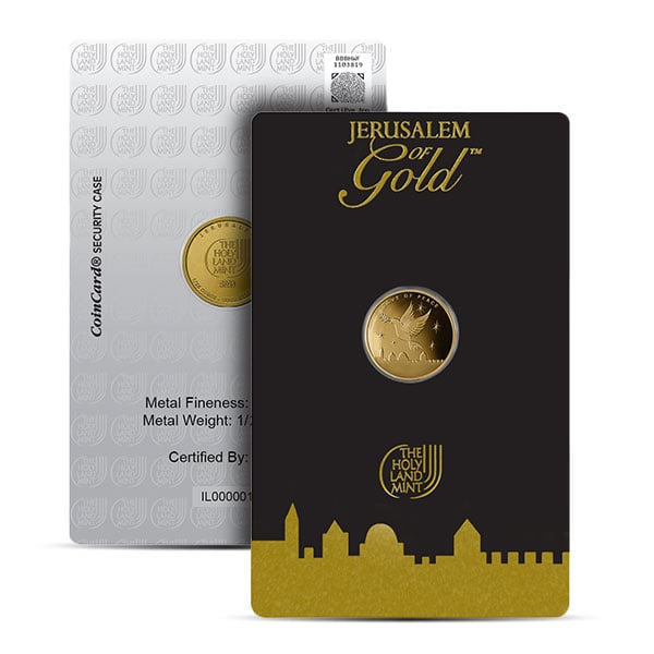 2025 Holy Land Mint Dove of Peace Gold 1/25 Troy Ounce Round - .9999 Pure in Assay Package