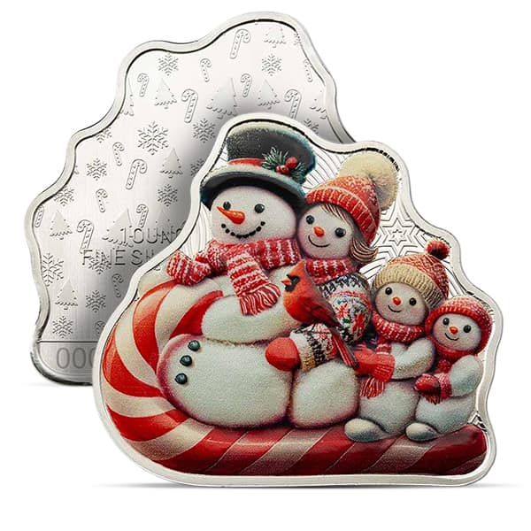 PAMP 2025 Snowman Sleigh Ride (Colorized & Shaped) - 1 Troy Ounce