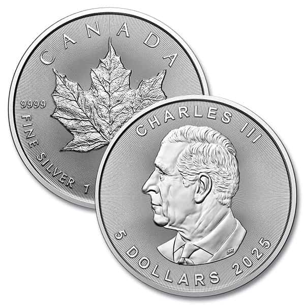 2025 Canadian Maple Leaf - 1 Troy Oz. Silver, .9999 Pure