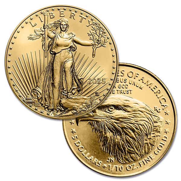 2025 1/10th Oz American Gold Eagle Coin 22k Purity