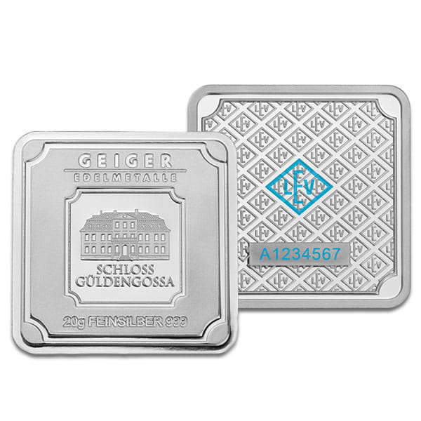 Geiger SILVER Bar - 20 Gram .999 Pure, in Assay