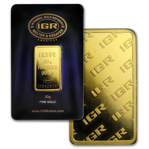 Gold Bar, 20 Gram, .9999 Pure