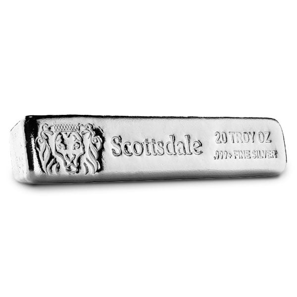 Scottsdale 20 Ounce Silver Bar (Cast), .999 Pure